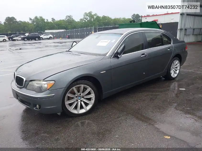 2007 BMW 750Li VIN: WBAHN83507DT74232 Lot: 42219091