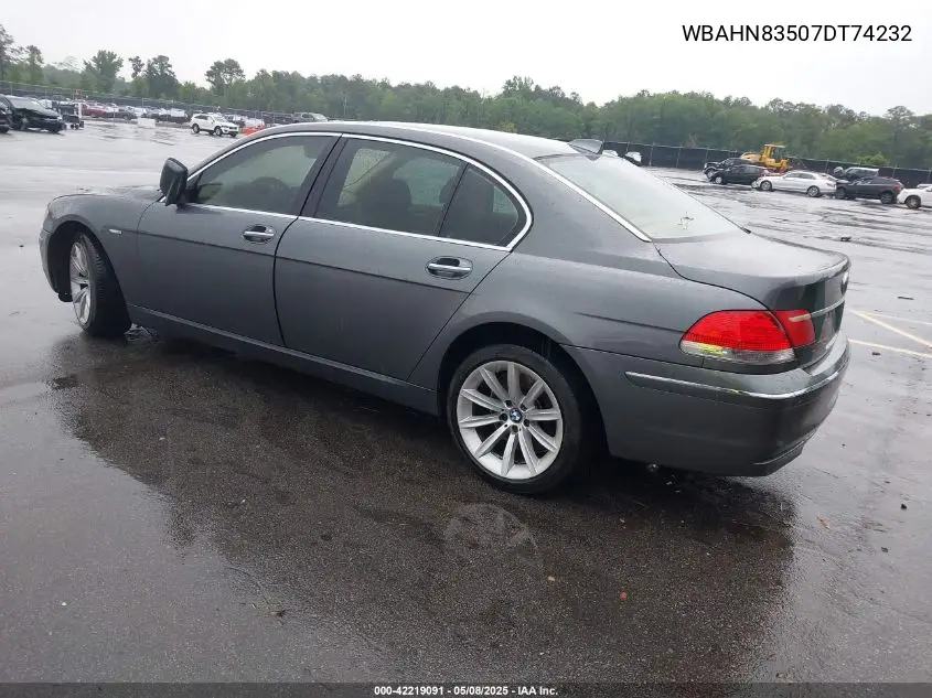 2007 BMW 750Li VIN: WBAHN83507DT74232 Lot: 42219091