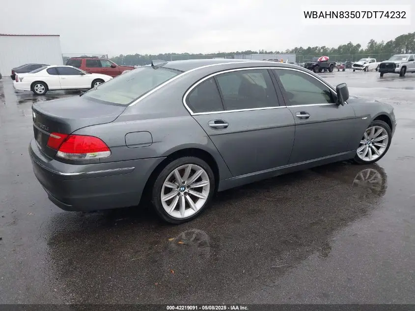 2007 BMW 750Li VIN: WBAHN83507DT74232 Lot: 42219091