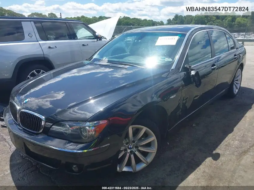 2007 BMW 750Li VIN: WBAHN83547DT72824 Lot: 42311684
