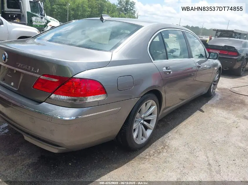 2007 BMW 750Li VIN: WBAHN83537DT74855 Lot: 42529689