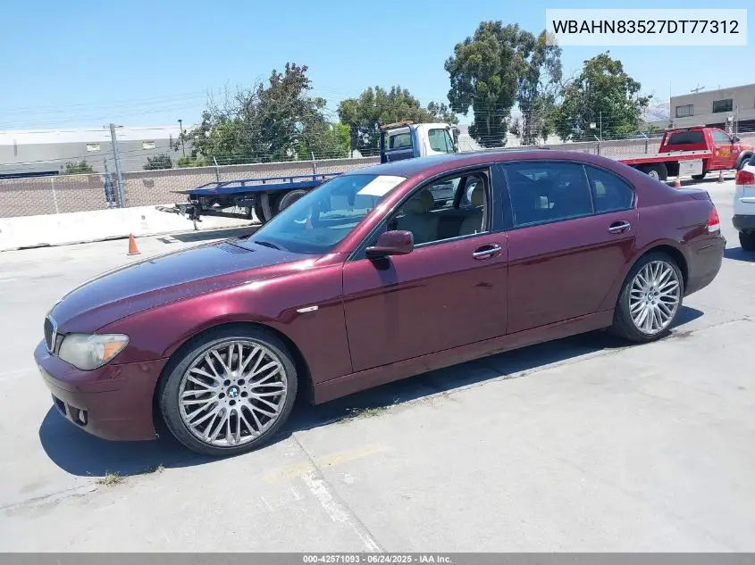 2007 BMW 750Li VIN: WBAHN83527DT77312 Lot: 42571093