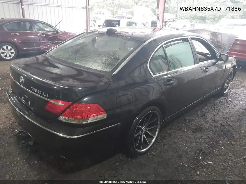 2007 BMW 750 VIN: WBAHN835X7DT71886 Lot: 42583157