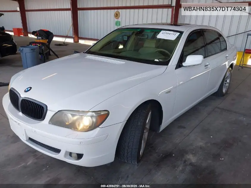 2007 BMW 750 VIN: WBAHN835X7DT74304 Lot: 42594751