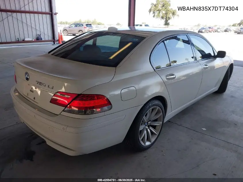 2007 BMW 750 VIN: WBAHN835X7DT74304 Lot: 42594751