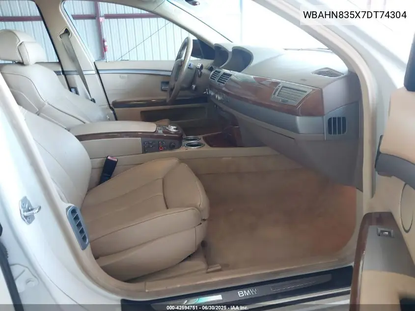 2007 BMW 750 VIN: WBAHN835X7DT74304 Lot: 42594751