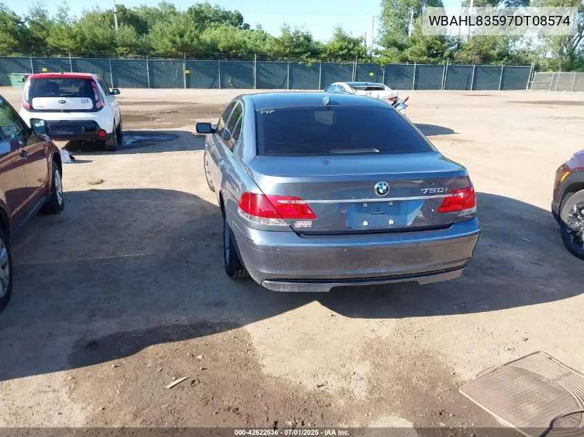 2007 BMW 750I VIN: WBAHL83597DT08574 Lot: 42622536