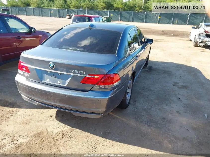 2007 BMW 750I VIN: WBAHL83597DT08574 Lot: 42622536