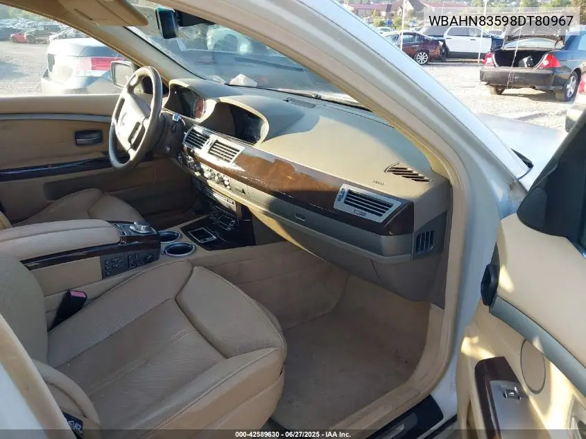 2008 BMW 750Li VIN: WBAHN83598DT80967 Lot: 42589630