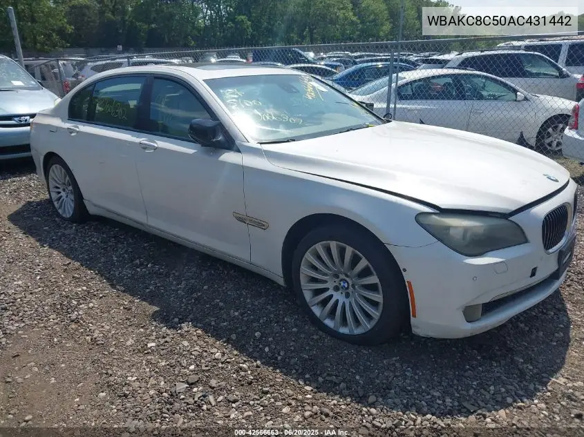 2010 BMW 750Li xDrive VIN: WBAKC8C50AC431442 Lot: 42566663