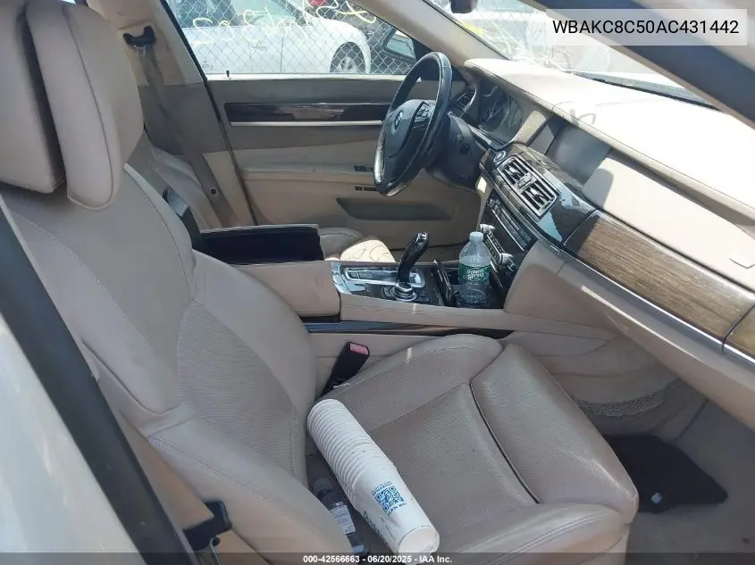 2010 BMW 750Li xDrive VIN: WBAKC8C50AC431442 Lot: 42566663