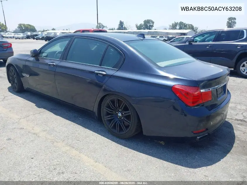 2010 BMW 750Li VIN: WBAKB8C50ACY63208 Lot: 42606209