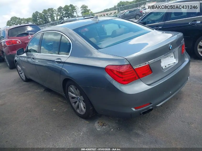 2010 BMW 750Li xDrive VIN: WBAKC8C50AC431246 Lot: 42657527