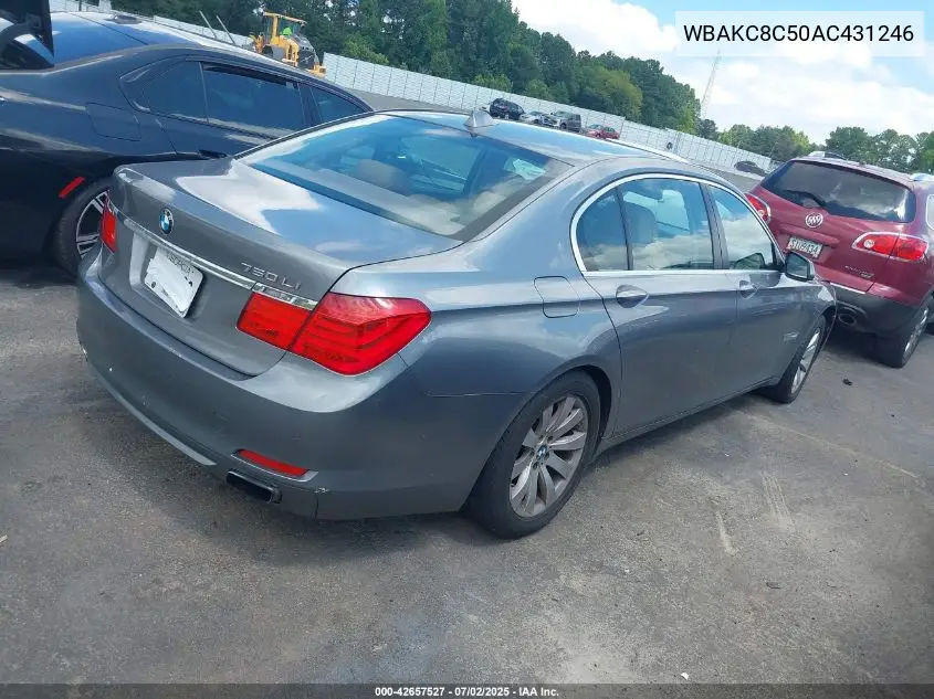 2010 BMW 750Li xDrive VIN: WBAKC8C50AC431246 Lot: 42657527