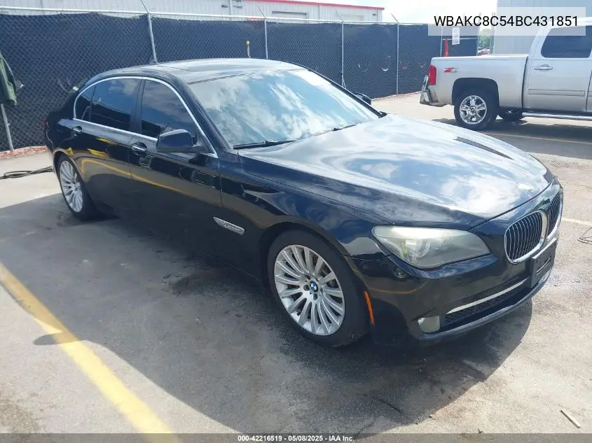 2011 BMW 750Li xDrive VIN: WBAKC8C54BC431851 Lot: 42216519
