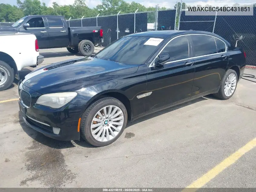 2011 BMW 750Li xDrive VIN: WBAKC8C54BC431851 Lot: 42216519