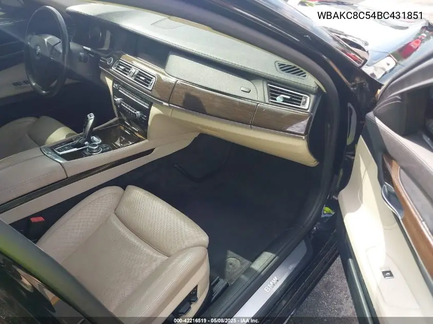 2011 BMW 750Li xDrive VIN: WBAKC8C54BC431851 Lot: 42216519