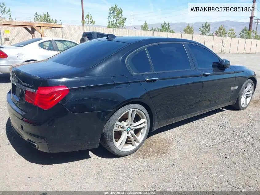 2011 BMW 750Li VIN: WBAKB8C57BC851865 Lot: 42229423