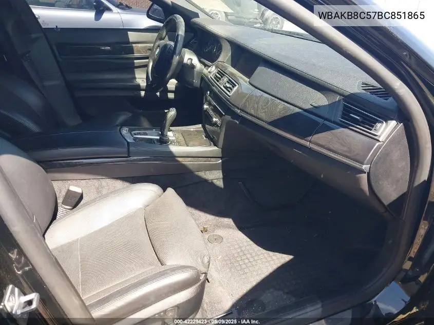 2011 BMW 750Li VIN: WBAKB8C57BC851865 Lot: 42229423