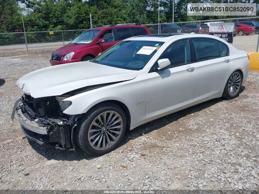 2011 BMW 750 Li VIN: WBAKB8C51BC852090 Lot: 42612038