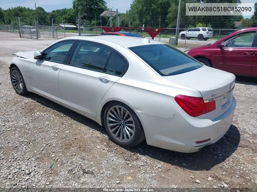 2011 BMW 750 Li VIN: WBAKB8C51BC852090 Lot: 42612038