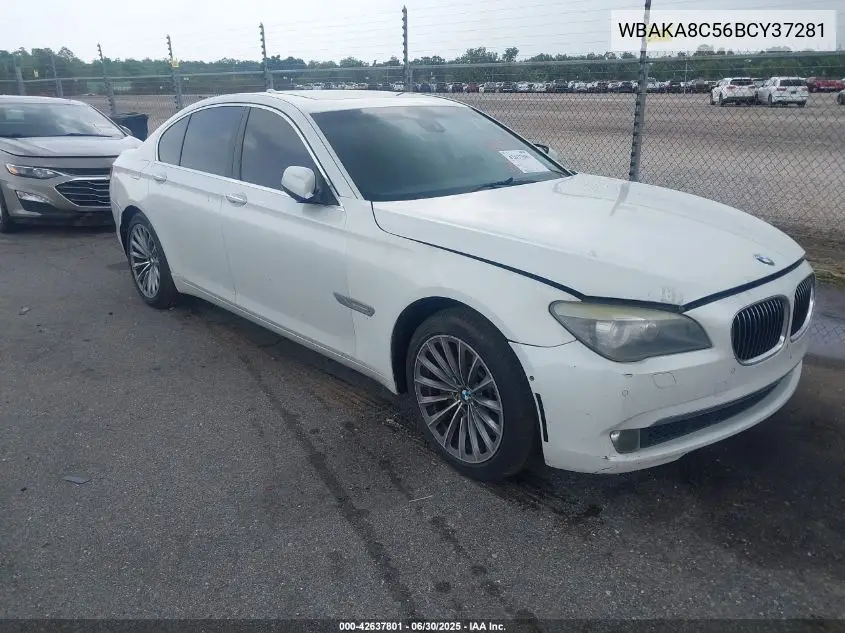 2011 BMW 750I VIN: WBAKA8C56BCY37281 Lot: 42637801