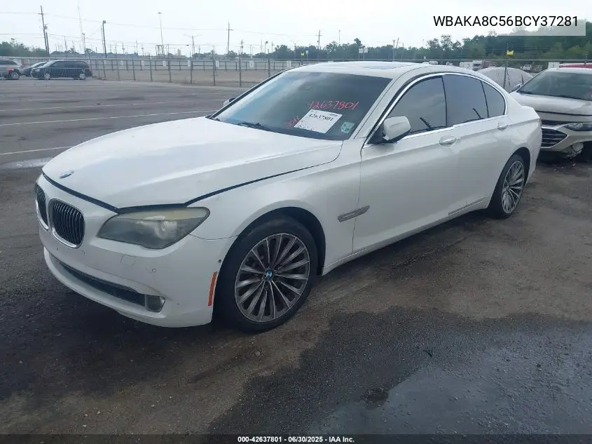 2011 BMW 750I VIN: WBAKA8C56BCY37281 Lot: 42637801