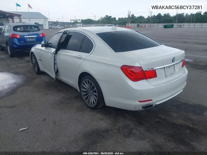 2011 BMW 750I VIN: WBAKA8C56BCY37281 Lot: 42637801