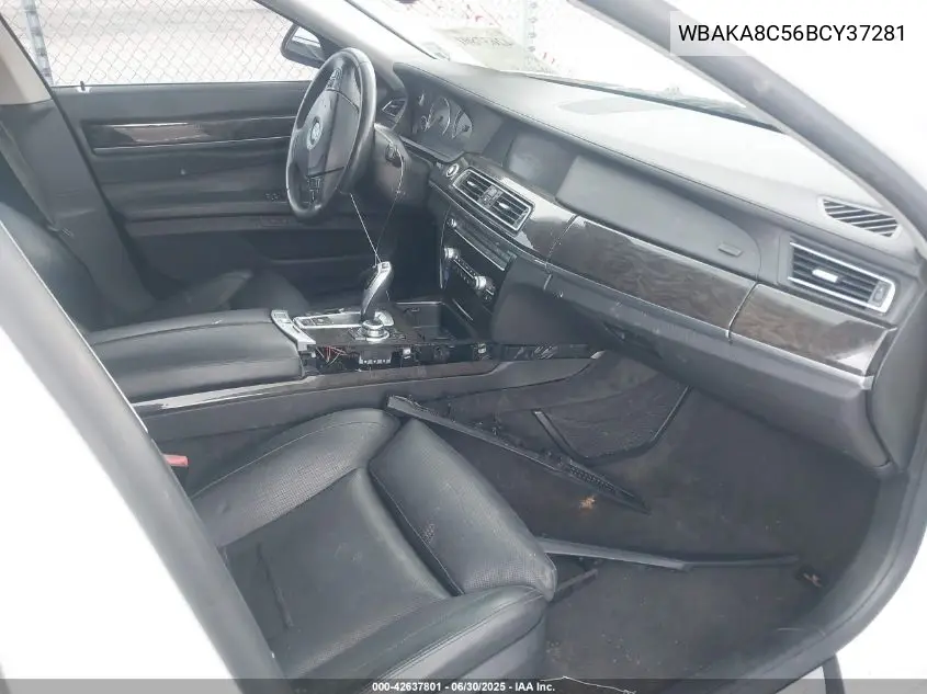 2011 BMW 750I VIN: WBAKA8C56BCY37281 Lot: 42637801