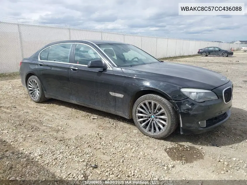 2012 BMW 750 Lxi VIN: WBAKC8C57CC436088 Lot: 12305903