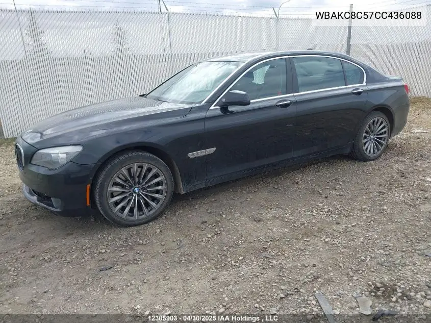 2012 BMW 750 Lxi VIN: WBAKC8C57CC436088 Lot: 12305903