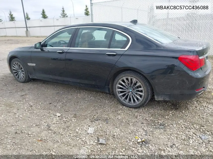 2012 BMW 750 Lxi VIN: WBAKC8C57CC436088 Lot: 12305903