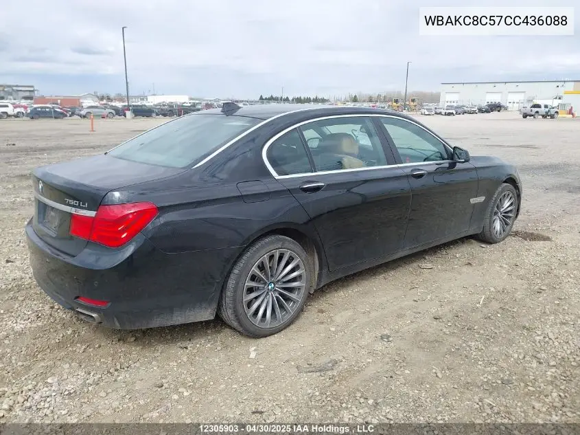 2012 BMW 750 Lxi VIN: WBAKC8C57CC436088 Lot: 12305903