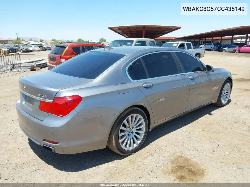 2012 BMW 750Li xDrive VIN: WBAKC8C57CC435149 Lot: 42547400