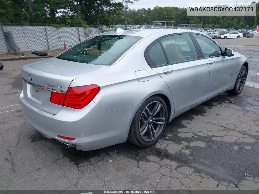 2012 BMW 750 Lxi VIN: WBAKC8C5XCC437171 Lot: 42590293