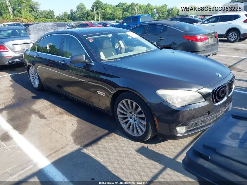 2012 BMW 750Li VIN: WBAKB8C59CC963228 Lot: 42625772