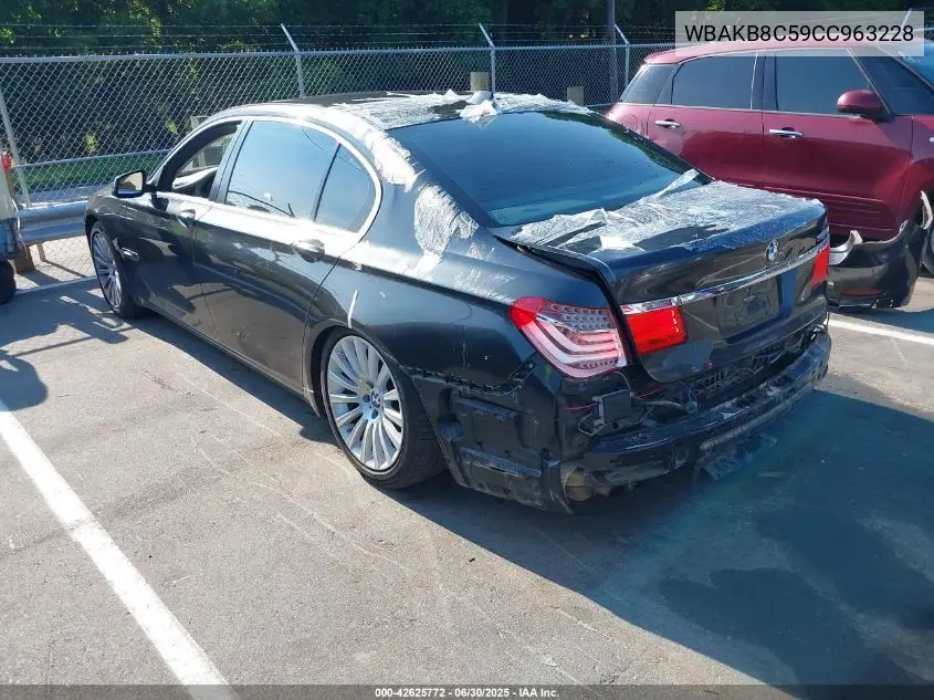 2012 BMW 750Li VIN: WBAKB8C59CC963228 Lot: 42625772