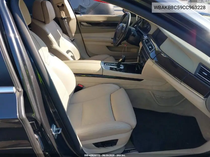 2012 BMW 750Li VIN: WBAKB8C59CC963228 Lot: 42625772