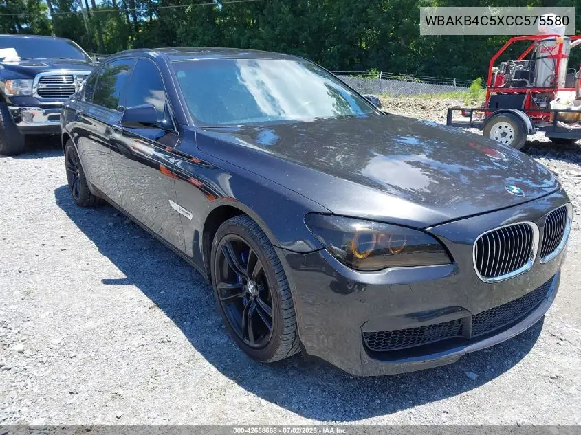2012 BMW 740Li VIN: WBAKB4C5XCC575580 Lot: 42658668