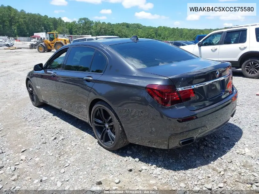 2012 BMW 740Li VIN: WBAKB4C5XCC575580 Lot: 42658668