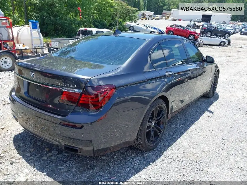 2012 BMW 740Li VIN: WBAKB4C5XCC575580 Lot: 42658668