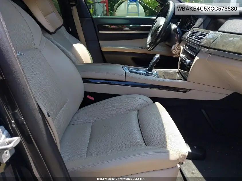 2012 BMW 740Li VIN: WBAKB4C5XCC575580 Lot: 42658668