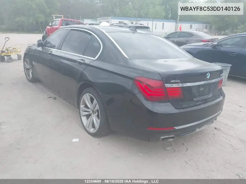 2013 BMW 7 Series 750Li xDrive/xDrive VIN: WBAYF8C53DD140126 Lot: 12334680