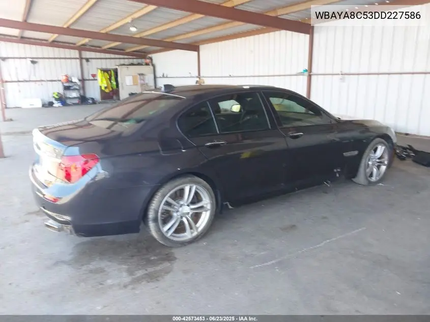 2013 BMW 750I VIN: WBAYA8C53DD227586 Lot: 42573453