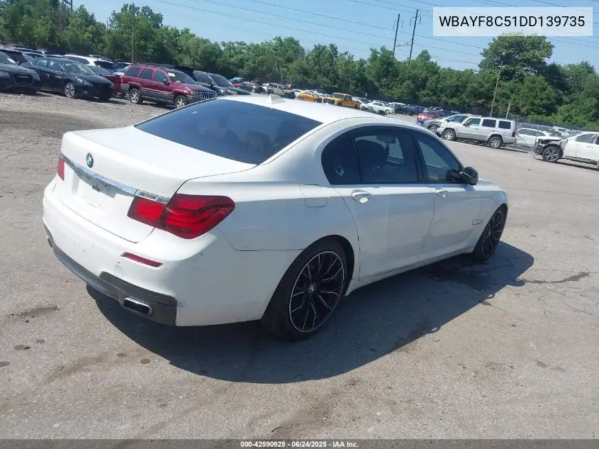2013 BMW 750Li xDrive VIN: WBAYF8C51DD139735 Lot: 42590928