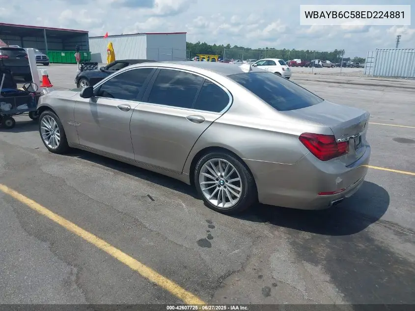 2014 BMW 750I xDrive VIN: WBAYB6C58ED224881 Lot: 42607725
