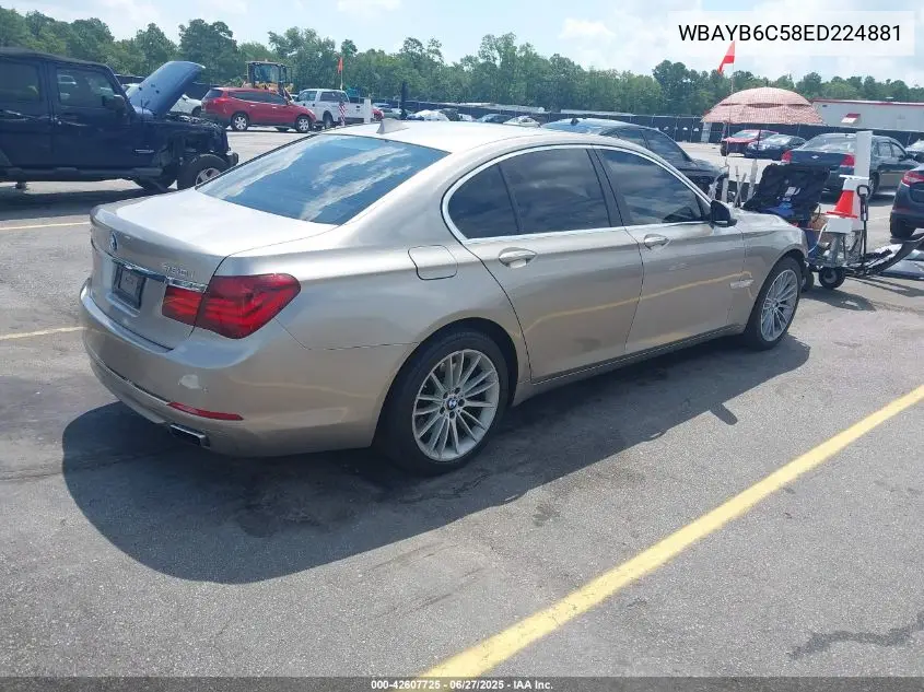 2014 BMW 750I xDrive VIN: WBAYB6C58ED224881 Lot: 42607725