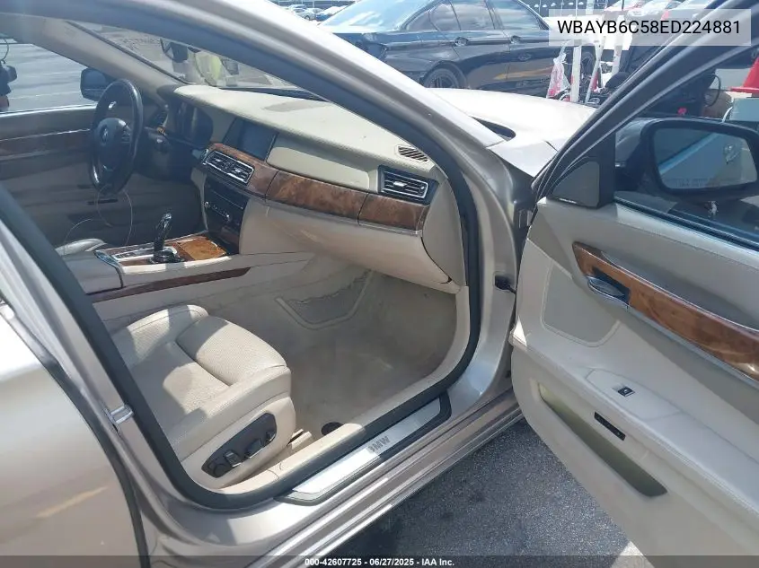 2014 BMW 750I xDrive VIN: WBAYB6C58ED224881 Lot: 42607725
