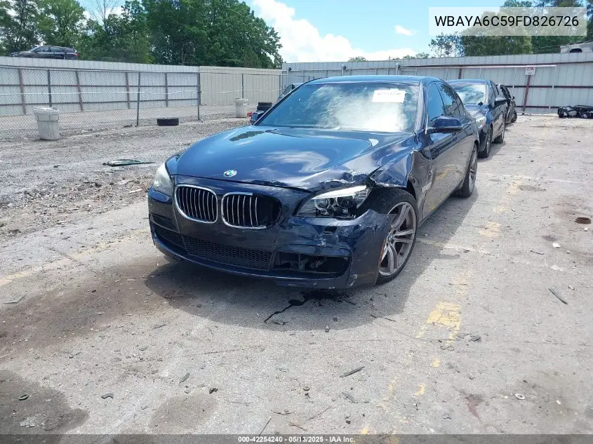 2015 BMW 740I VIN: WBAYA6C59FD826726 Lot: 42254240