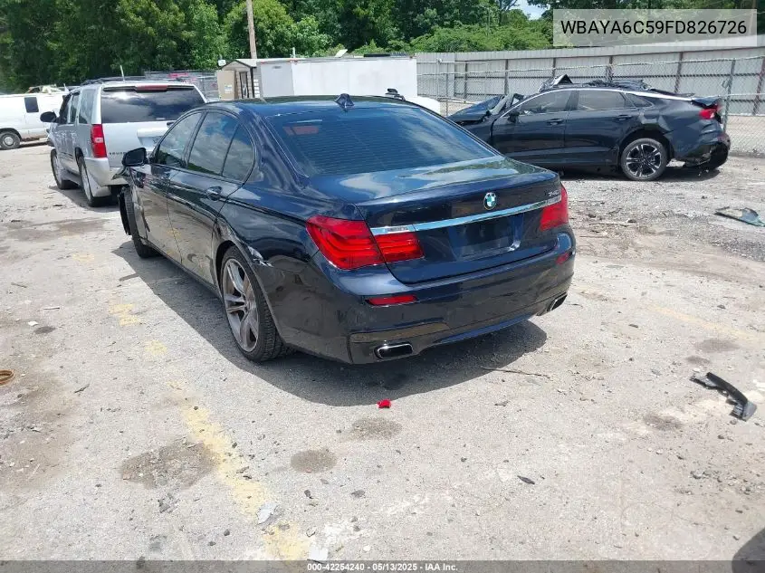 2015 BMW 740I VIN: WBAYA6C59FD826726 Lot: 42254240